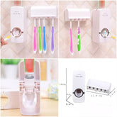 Wall Mounted Plastic Dust Proof Automatic Toothpaste Dispenser with Toothbrush Holder