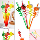Cocktail Decorations for Drinks Plastic Straws Cocktail Straws Party Straw Decorative Straws Vegetable Party Favors Juice Drinking Straws