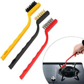 3 Pc Mini Wire Brush Cleaning Tool Kit Brass, Nylon, Stainless Steel Bristles (Multicolor)
