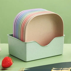 10Pcs Modern Simple Dinner Plates with Stand