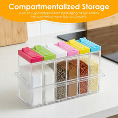 6Pcs Spice Jars with Tray