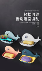 Whale soap box soap box cute punch-free wall-mounted suction cup