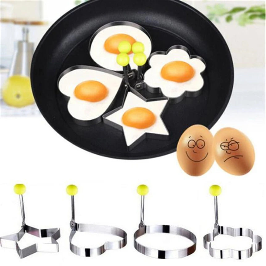 4Pcs/set Stainless Steel Mold Love Flower Round Star Molds