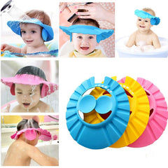 Shower Cap for Baby with Ear Shield Cover, Made of Soft and Healthy Material, Adjustable Strap Visor Bath Cap for Kids