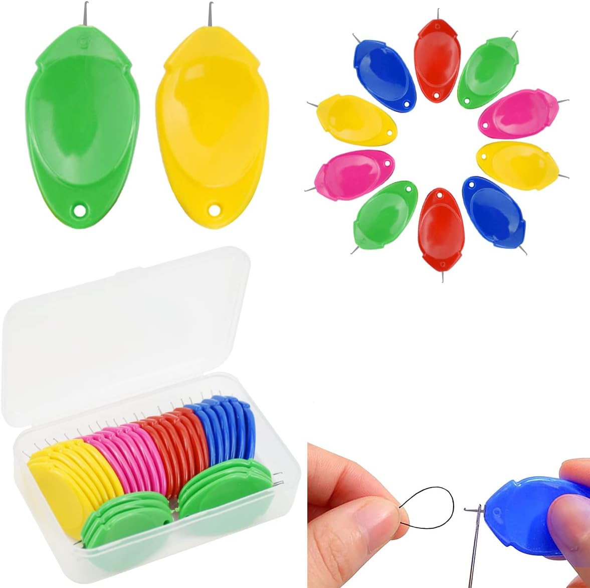 Pack Of 3 Needle Threaders for Hand Sewing, Plastic Needle Threader Tool