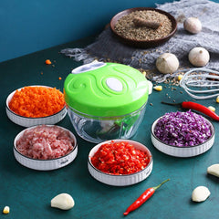 Manual Food Chopper Drawstring, Multifunctional Rotary Vegetable Slicer, Blender