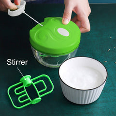 Manual Food Chopper Drawstring, Multifunctional Rotary Vegetable Slicer, Blender