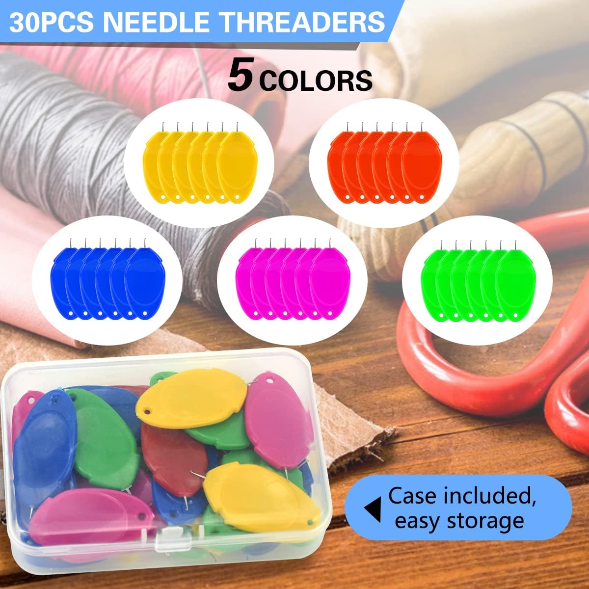 Pack Of 3 Needle Threaders for Hand Sewing, Plastic Needle Threader Tool