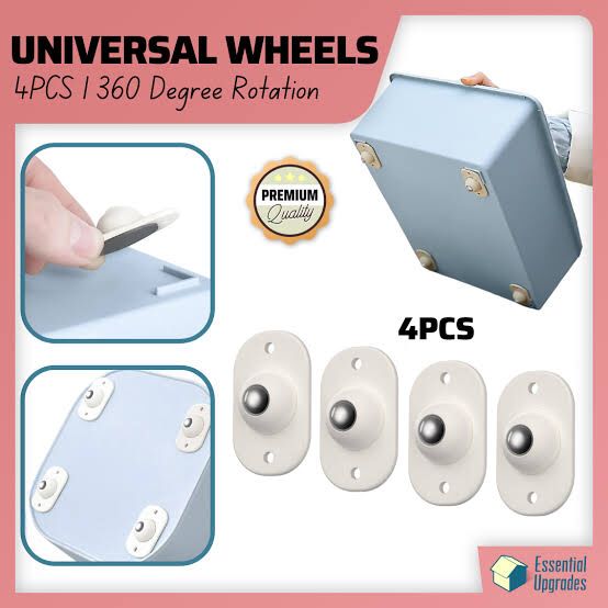 Self Adhesive Caster Wheels,Stainless Steel Mini Swivel Caster Wheels with 360 Degree Rotation Sticky Pulley for Furniture Storage Boxes