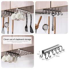 Cup Holder Under Cabinet Strong Adhesive Coffee Tea Cup Mug Holder with 6 Hooks