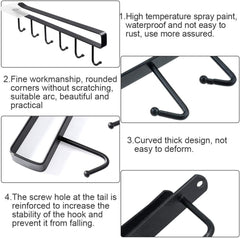 Cup Holder Under Cabinet Strong Adhesive Coffee Tea Cup Mug Holder with 6 Hooks