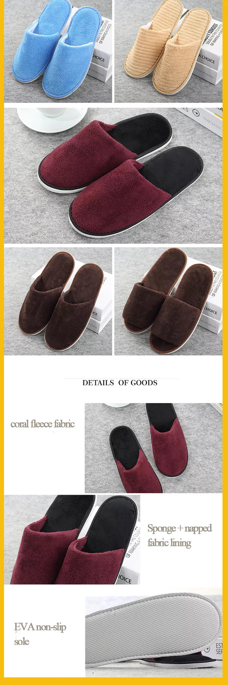 Soft Cotton Plush Slippers