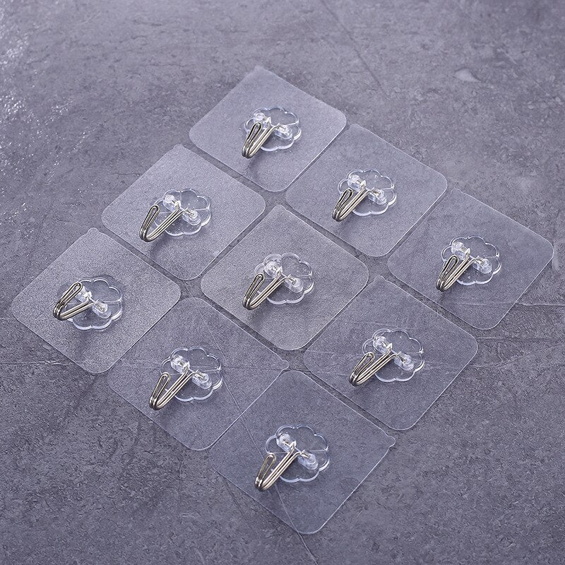 Transparent Self-adhesive Hooks, Strong Hooks for Hanging Clothes Bathroom Kitchen