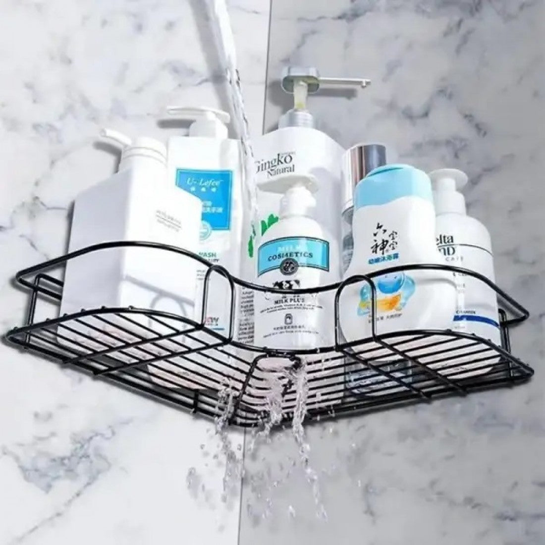 Space saving Metal Corner Rack For Bathroom & Kitchen