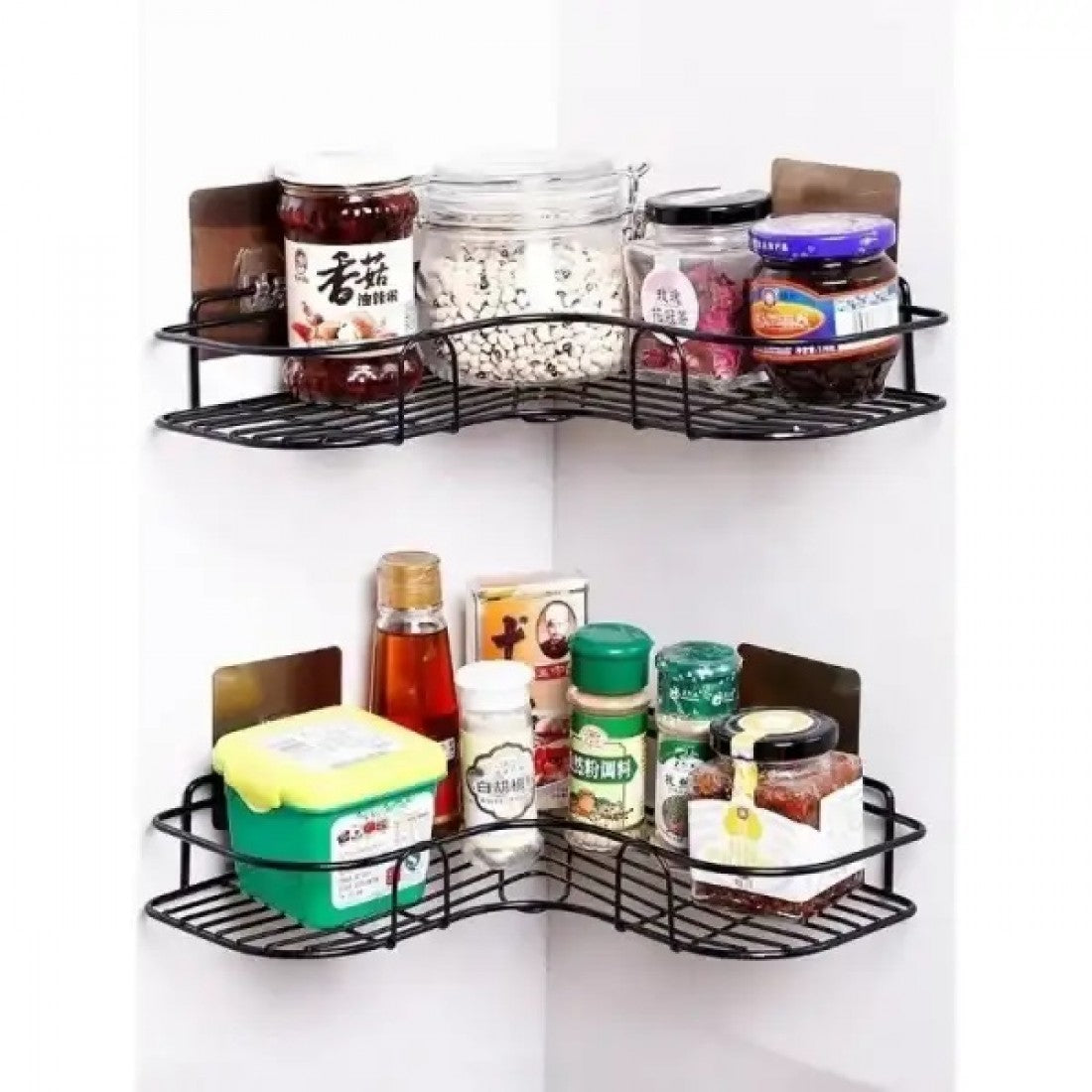 Space saving Metal Corner Rack For Bathroom & Kitchen