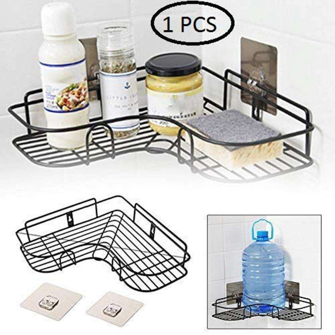 Space saving Metal Corner Rack For Bathroom & Kitchen