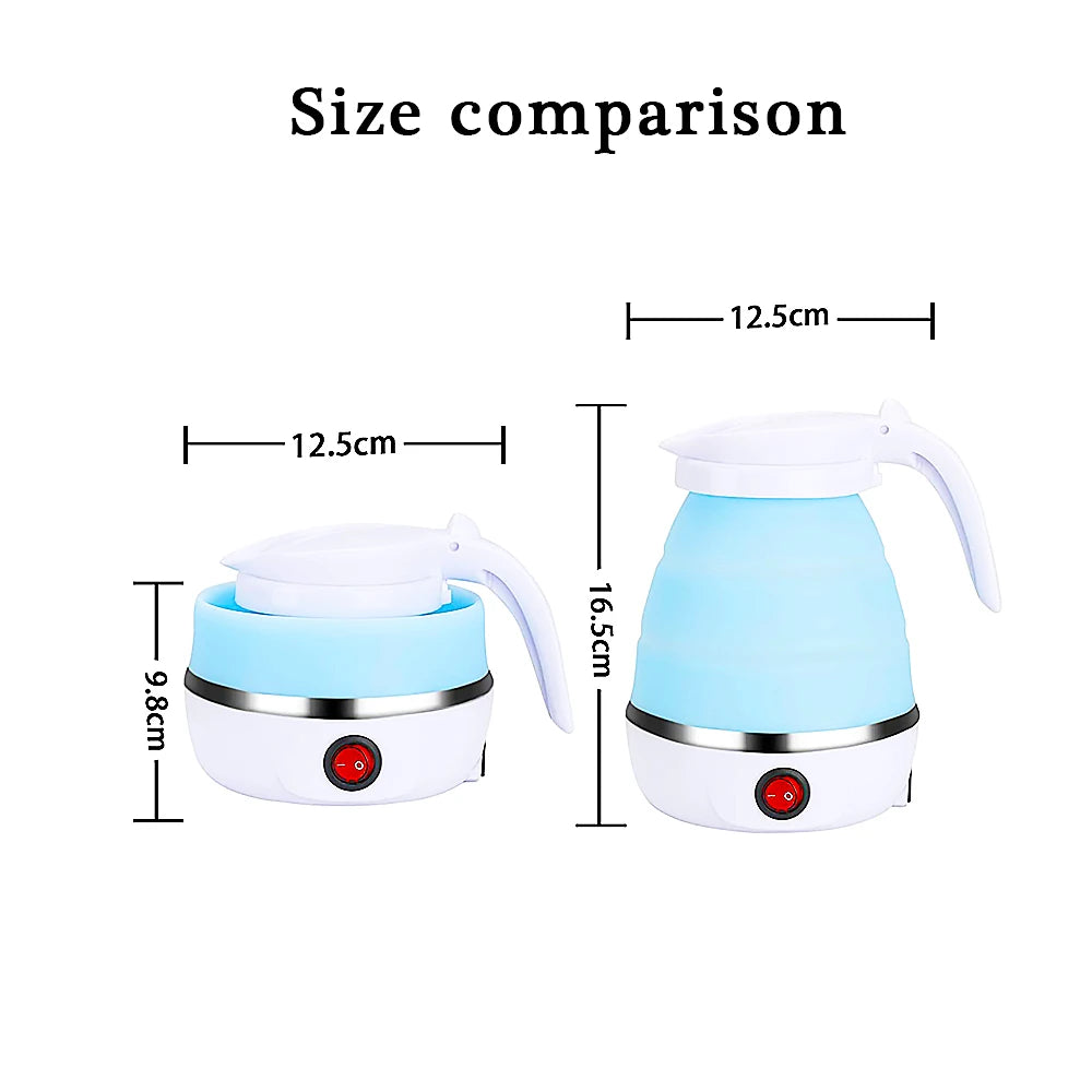 Foldable Electric Kettle with Stainless Steel Base Portable Silicone Kettle