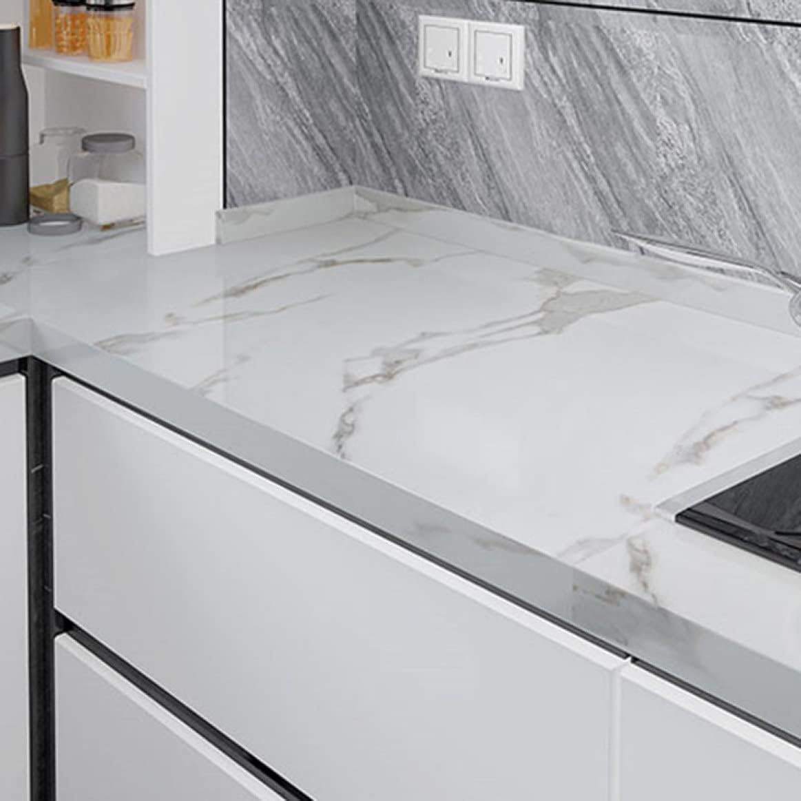 Wallpaper Seal, Remake Sheet, 23.6 x 16.4 ft (60 x 5 m), Gray, Wallpaper Seal, Wallpaper Sheet, Glossy, Plain, Replacement, Removable, Glue, Multi-purpose, Kitchen, DIY, Waterproof, Easy to Apply