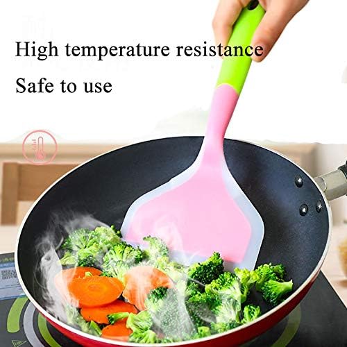 Silicone Spatula, Durable Heat-resistant Non-Stick Omelette Spatula, Wide Soft Tamagoyaki Turner for Eggs Crepes Brownies Fish Pancake Pizza