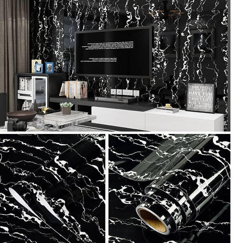 PVC Kitchen Contact Paper Wall Stickers Cabinets Countertops Waterproof Wallpaper Dark Brown, 5 m x 80 cm