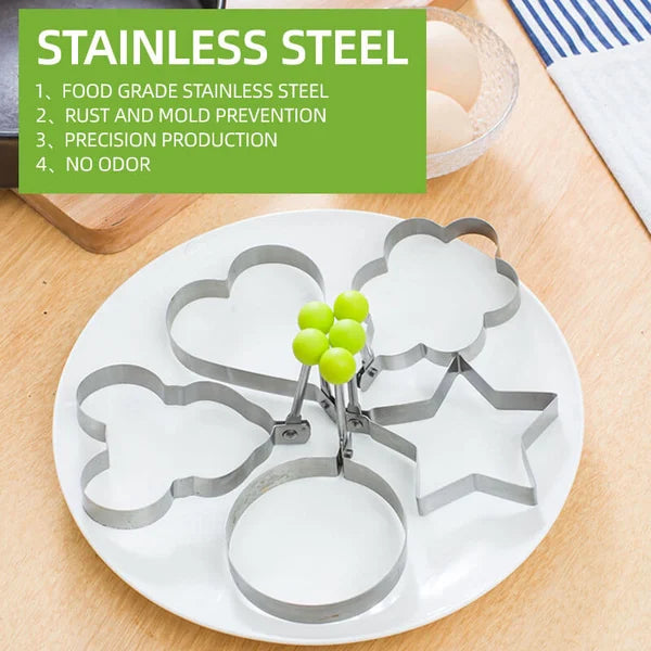 5 Pcs Stainless Steel Fried Egg Molds