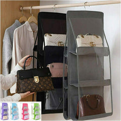 Foldable Hanging Bag 3 Layers Folding Shelf Bag Purse Handbag Organizer Door Sundry Pocket Hanger