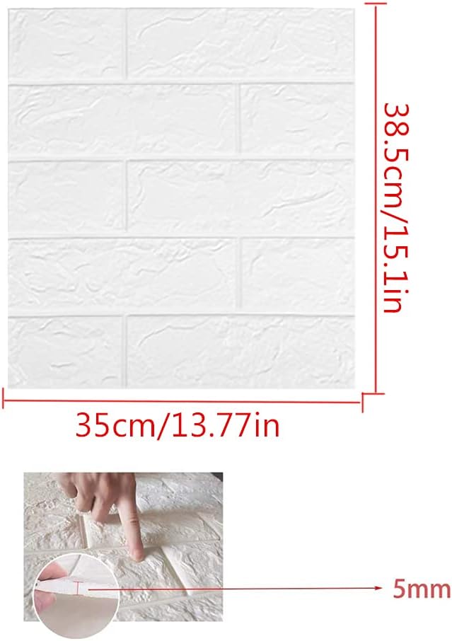 3D Wallpaper Wall Panels Stone Look Self-Adhesive Foam Waterproof Wall Wallpaper Foam for Bedroom Bathroom Living Room