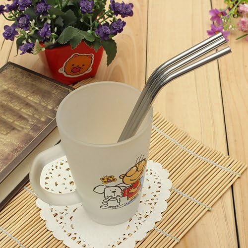 Reusable Stainless Steel Drinking Straw With Cleaner Brush Kitchen Kit
