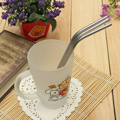 Reusable Stainless Steel Drinking Straw With Cleaner Brush Kitchen Kit