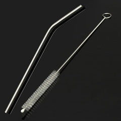 Reusable Stainless Steel Drinking Straw With Cleaner Brush Kitchen Kit