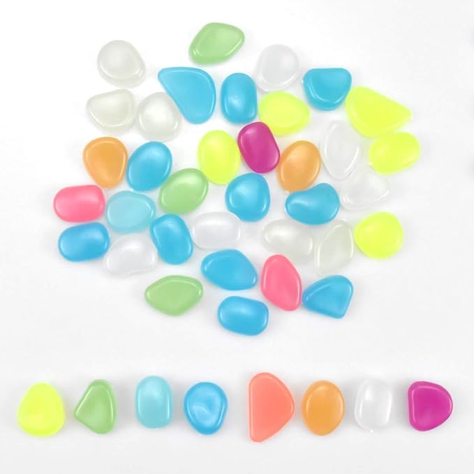 Night Glowing pebbles for Aquarium and Garden(Pack Of 100 Stones)