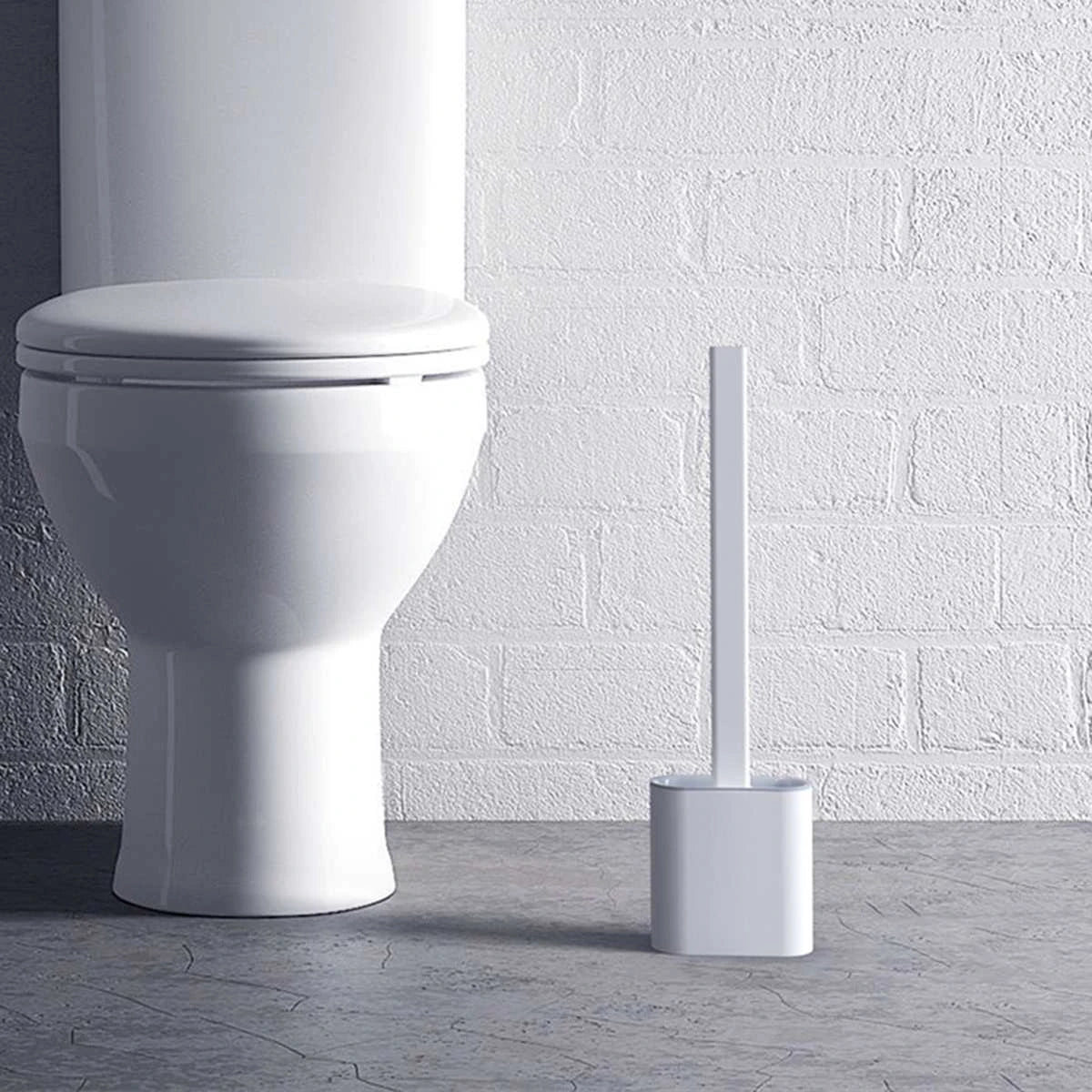 Silicone Toilet bathroom Cleaning Brush with Holder