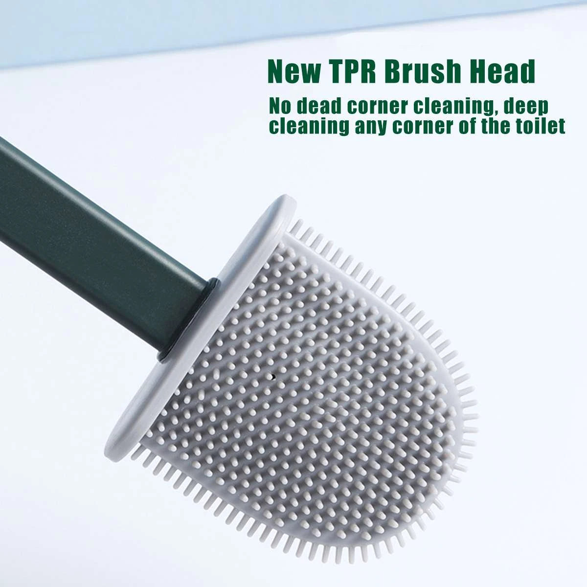 Silicone Toilet bathroom Cleaning Brush with Holder