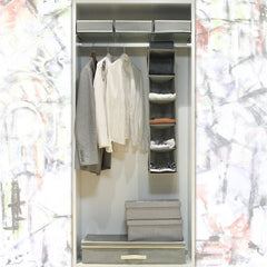 5 Shelf Portable Foldable Hanging Wardrobe Section Storage Organizer
