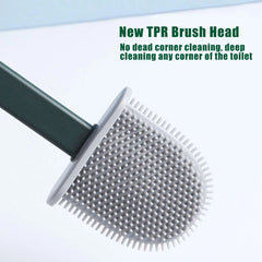 Silicone Toilet bathroom Cleaning Brush with Holder