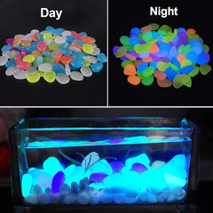 Night Glowing pebbles for Aquarium and Garden(Pack Of 100 Stones)