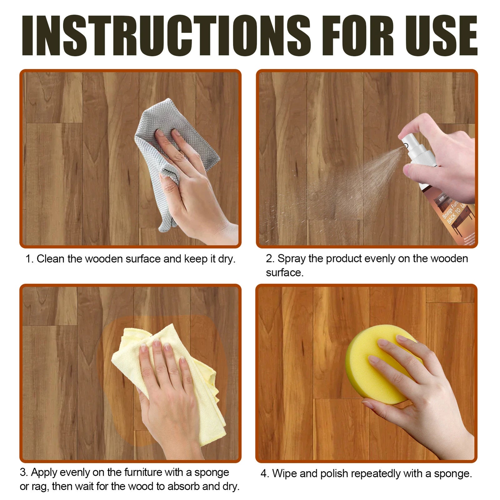 Wood Furniture Cleaning Liquid All-Purpose Wood Spray