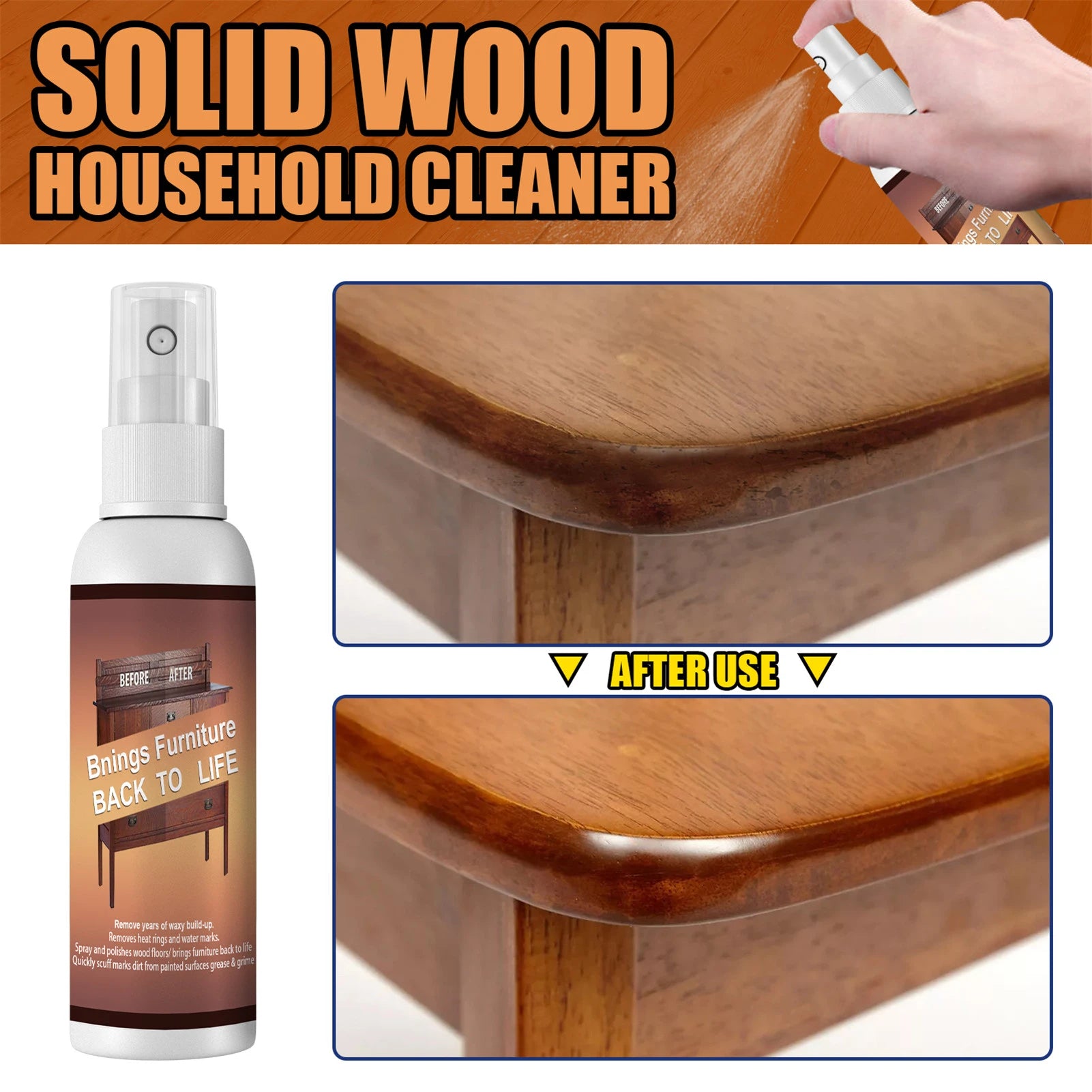 Wood Furniture Cleaning Liquid All-Purpose Wood Spray