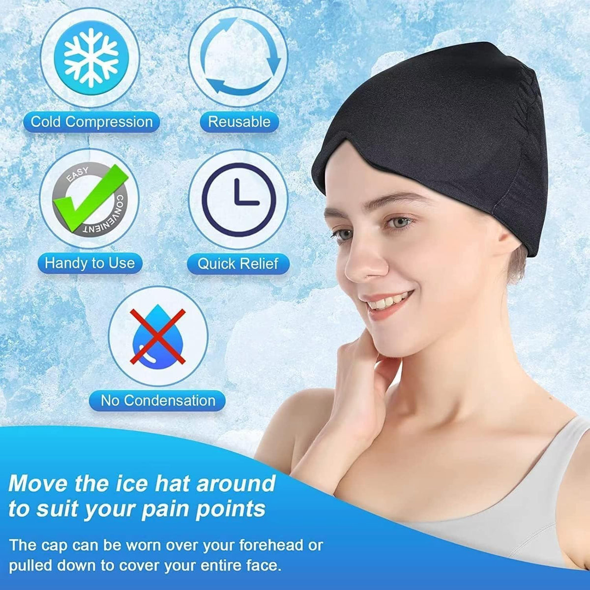 Migraine Relief Cap - Cold and Hot Therapy Cap