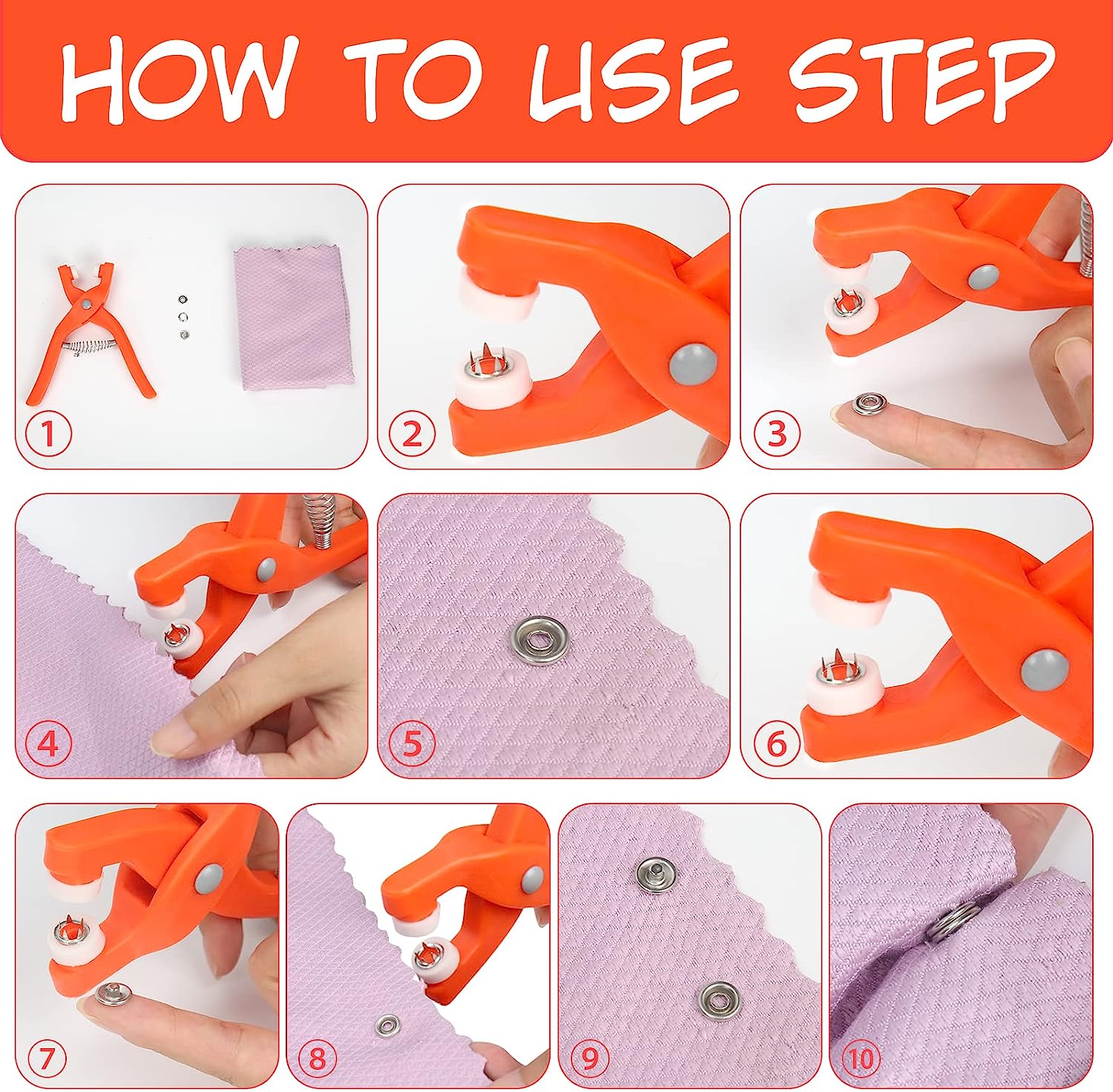 Buttons Kit with Manual Press Pliers, Fixed Closure Tool