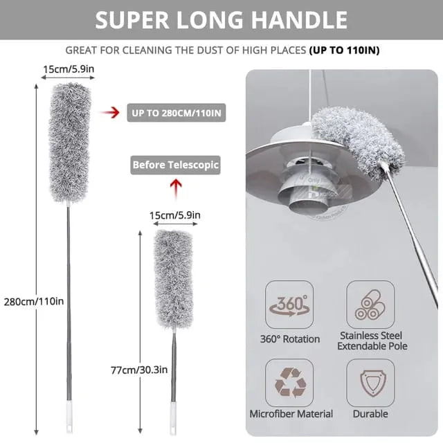 Flexible Duster For Fan Cleaning Mop With Long Rod