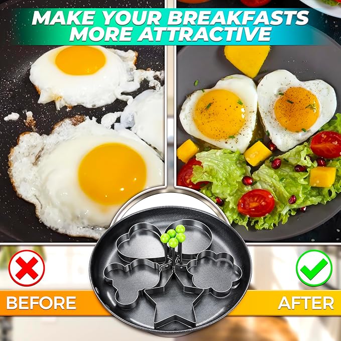 5 Pcs Stainless Steel Fried Egg Molds