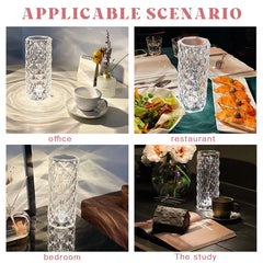 16 Color LED Crystal Table Lamp Masonry Design Bedroom Table Lamp