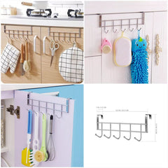 Over Door Hanger 6 Hooks - Clothes Hanging Rack for Hanging Clothes Jackets Towels