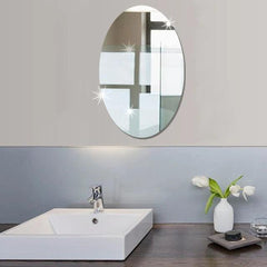 OVAL SHAPED MIRROR WALL STICKER