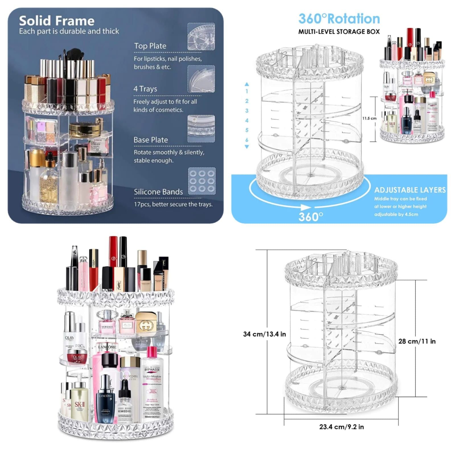 360 Rotating Makeup Organizer