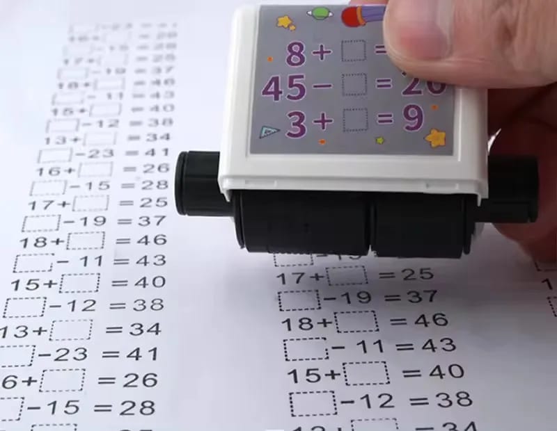 Math Roller Stamp With Ink Refill......