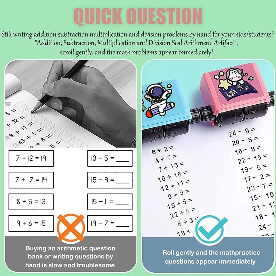 Math Roller Stamp With Ink Refill......