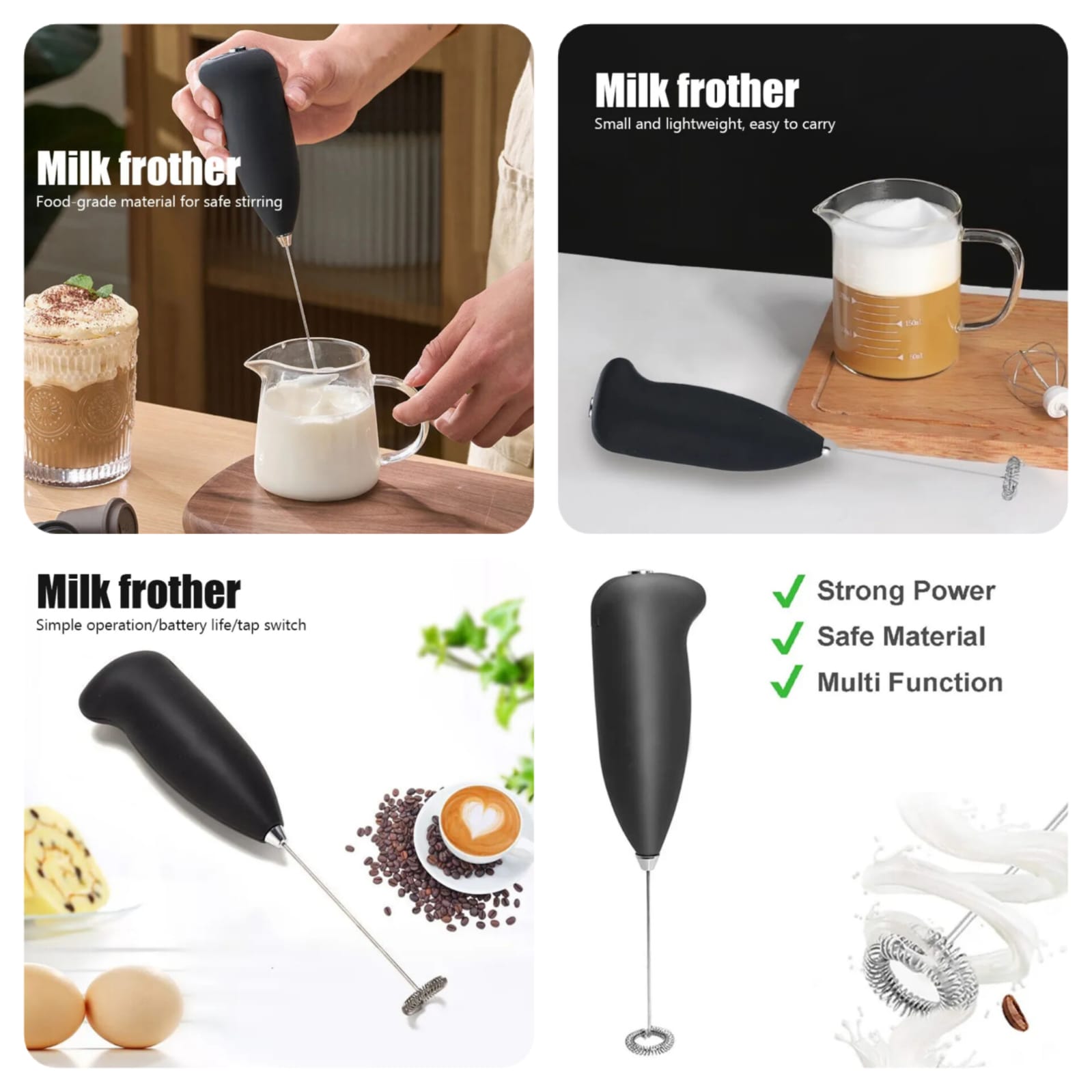 Milk Frother Handheld Mixer