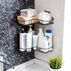 Space saving Metal Corner Rack For Bathroom & Kitchen